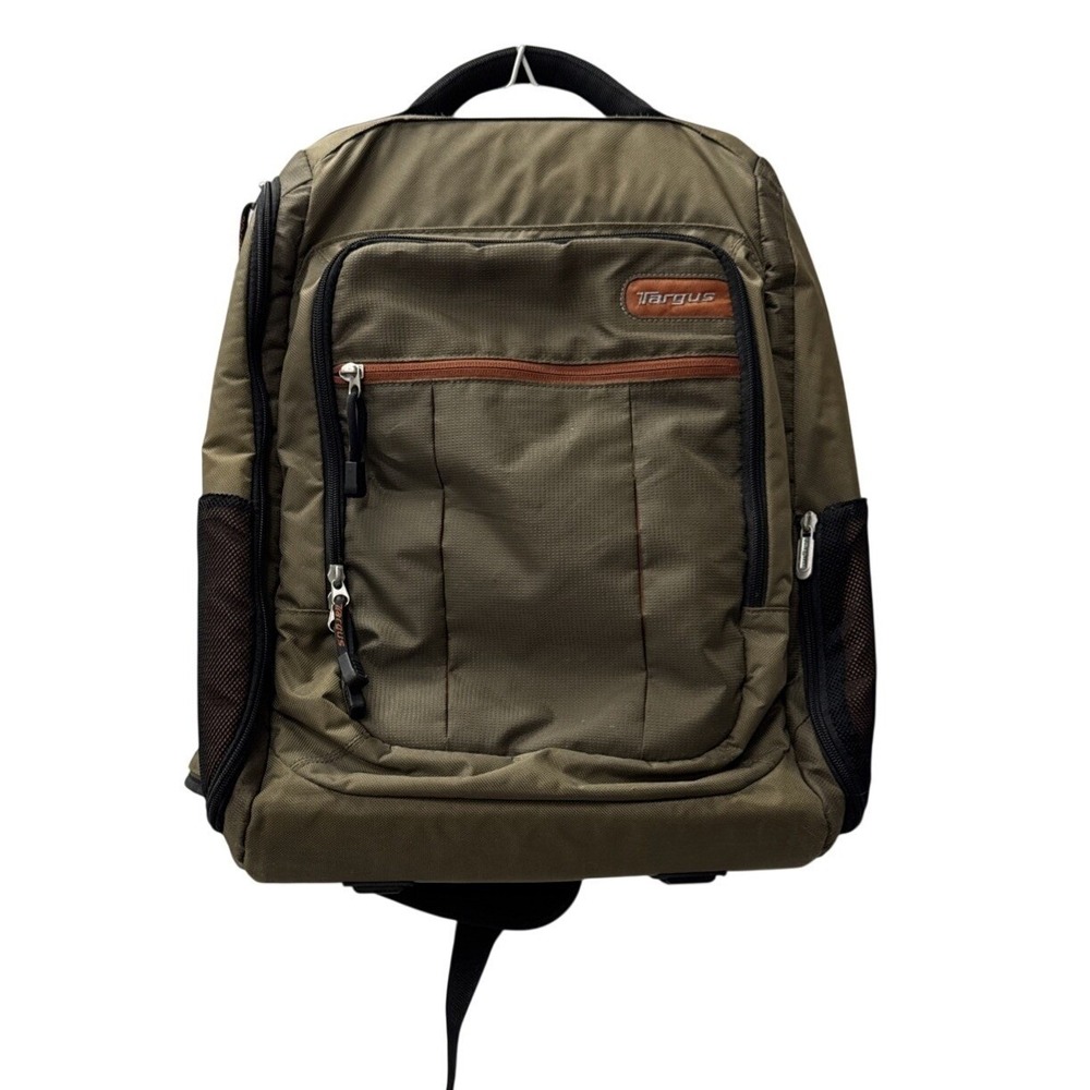 Targus Laptop Backpack Olive Green Water Resistant Multiple Pockets